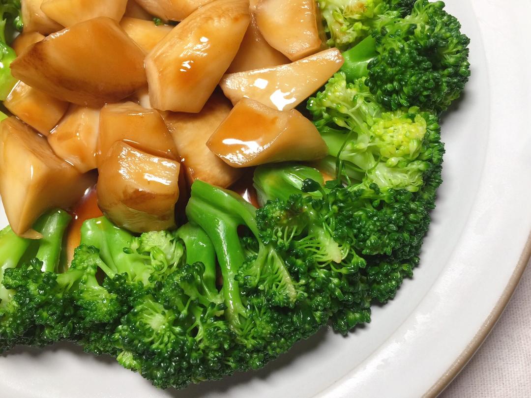 减肥菜谱—西蓝花素炒杏鲍菇（无油版）鲜美到不可思议，绿色营养健康