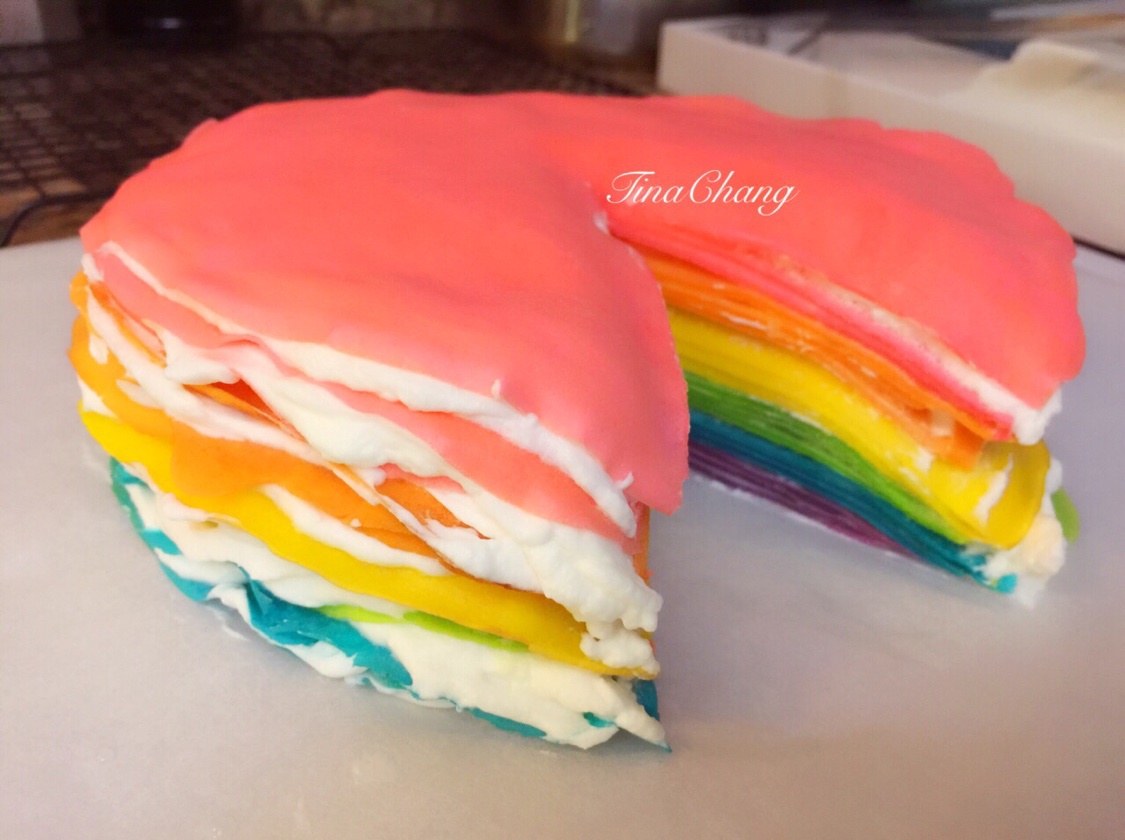 彩虹千层蛋糕 彩虹可丽饼(Mille Crepe Cake)