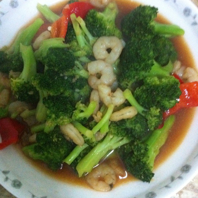 西兰花炒虾球