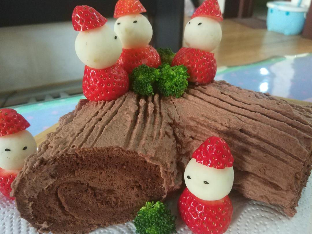 圣诞树根蛋糕~简单版