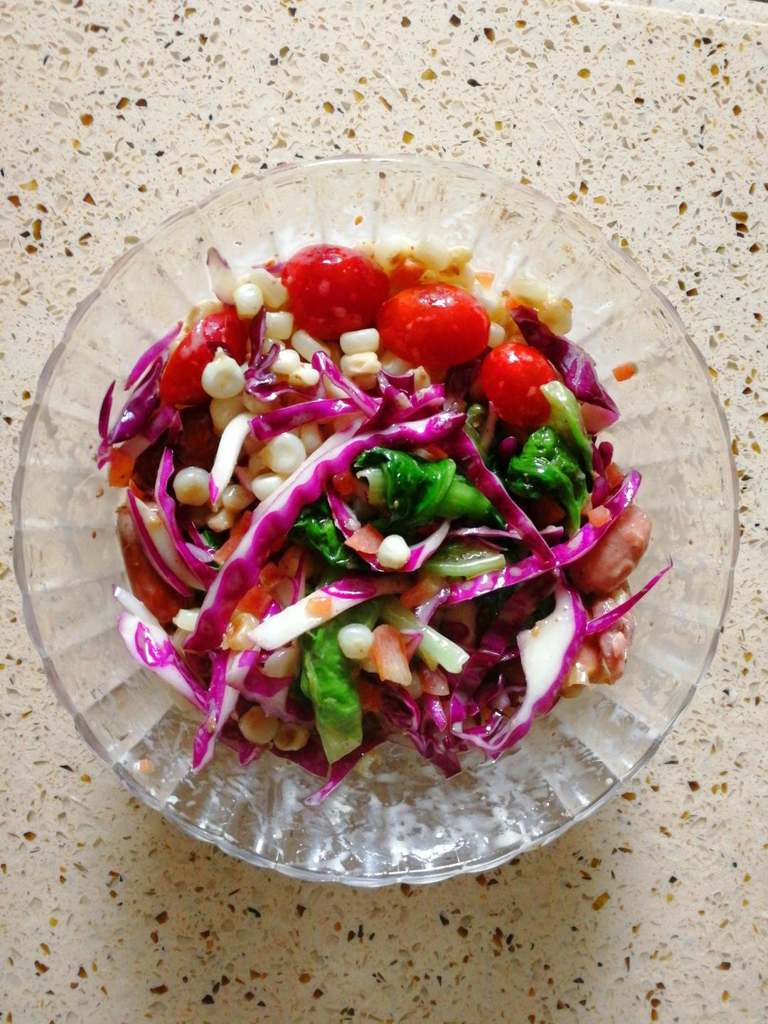 健康蔬菜水果沙拉 Healthy Veggie Fruit Salad with Pasta