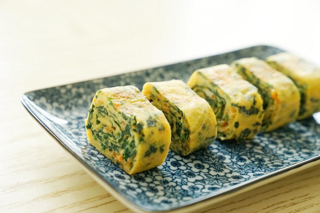 10分钟快手早餐菠菜厚蛋烧