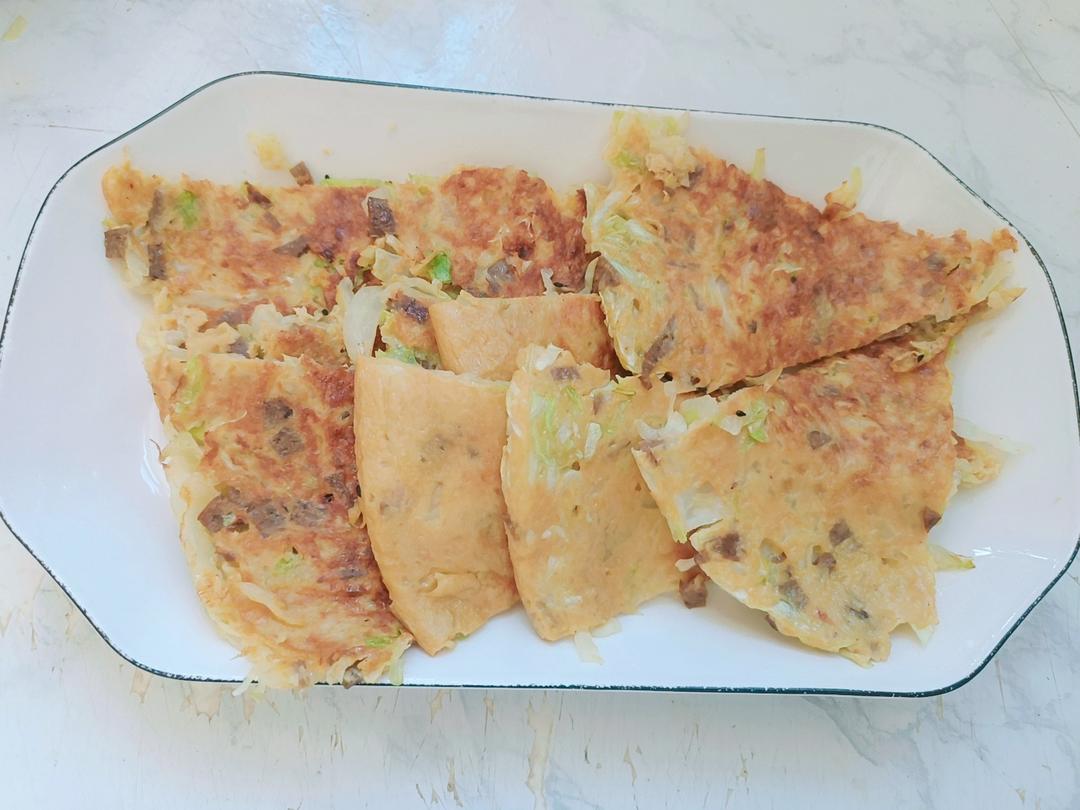 减脂餐|快手低脂低卡早餐饼～包菜蛋饼
