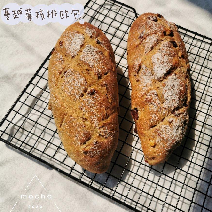 家庭版烤箱制作红酒蔓越莓核桃软欧包