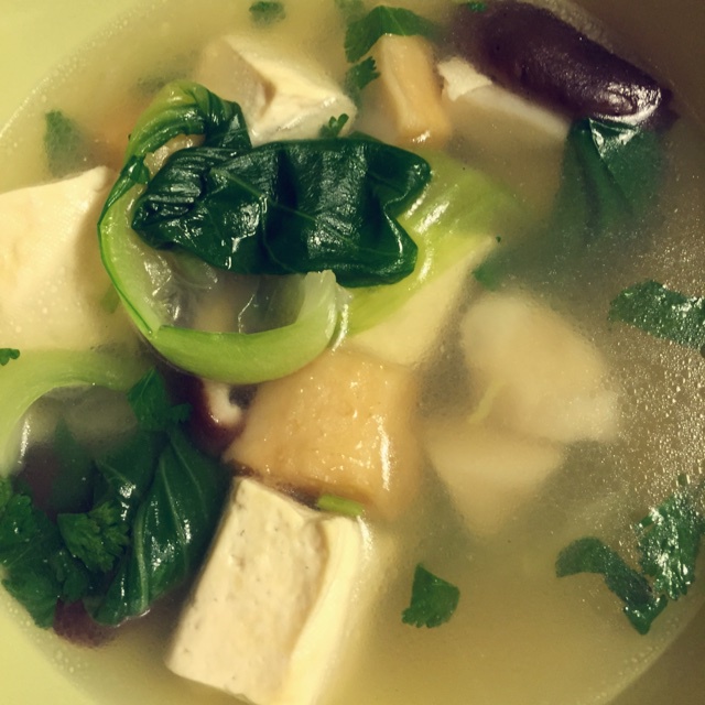 油豆腐青菜汤