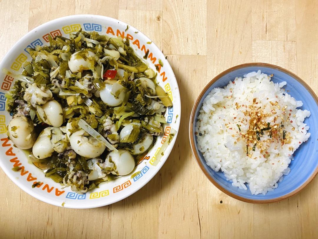 咸菜爆炒墨鱼仔