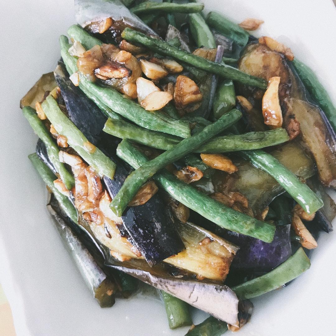 下饭好搭档—茄子炒豆角