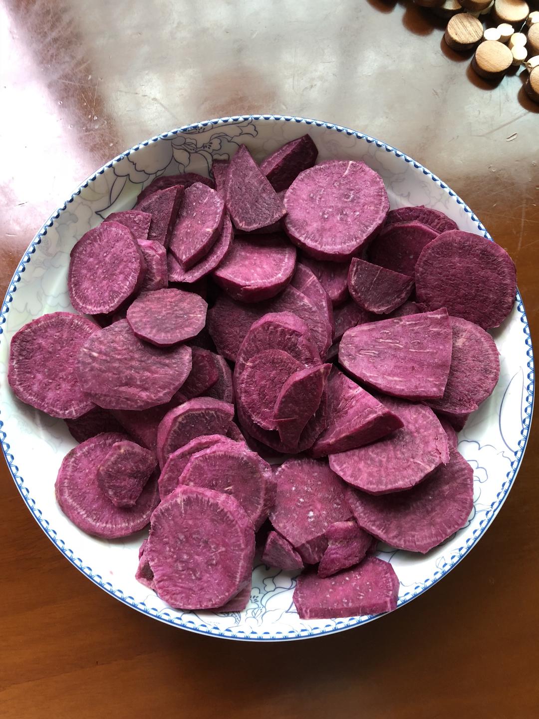 奶香紫薯馅（超低油版）的做法