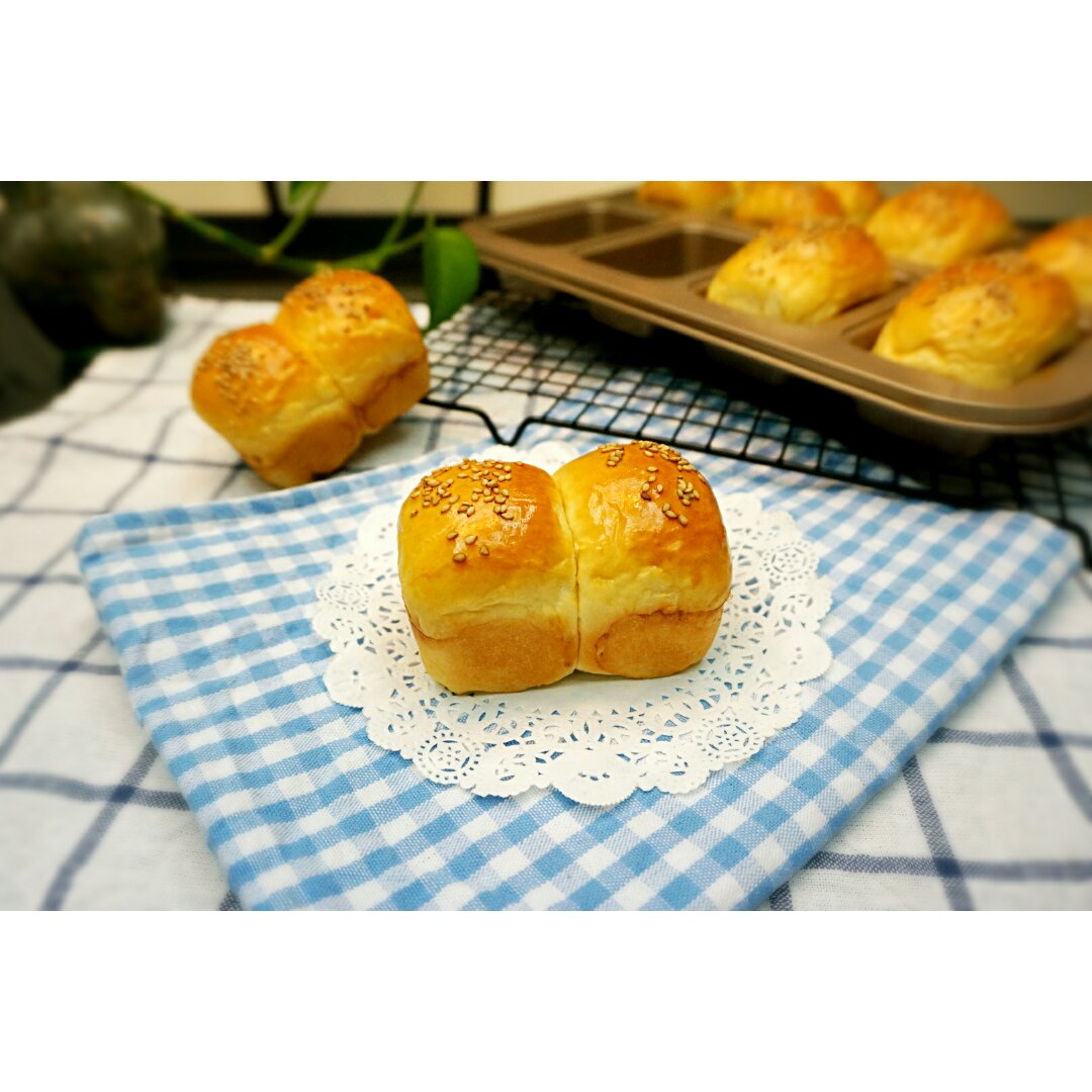 椰蓉肉松双拼小餐包（一次发酵）