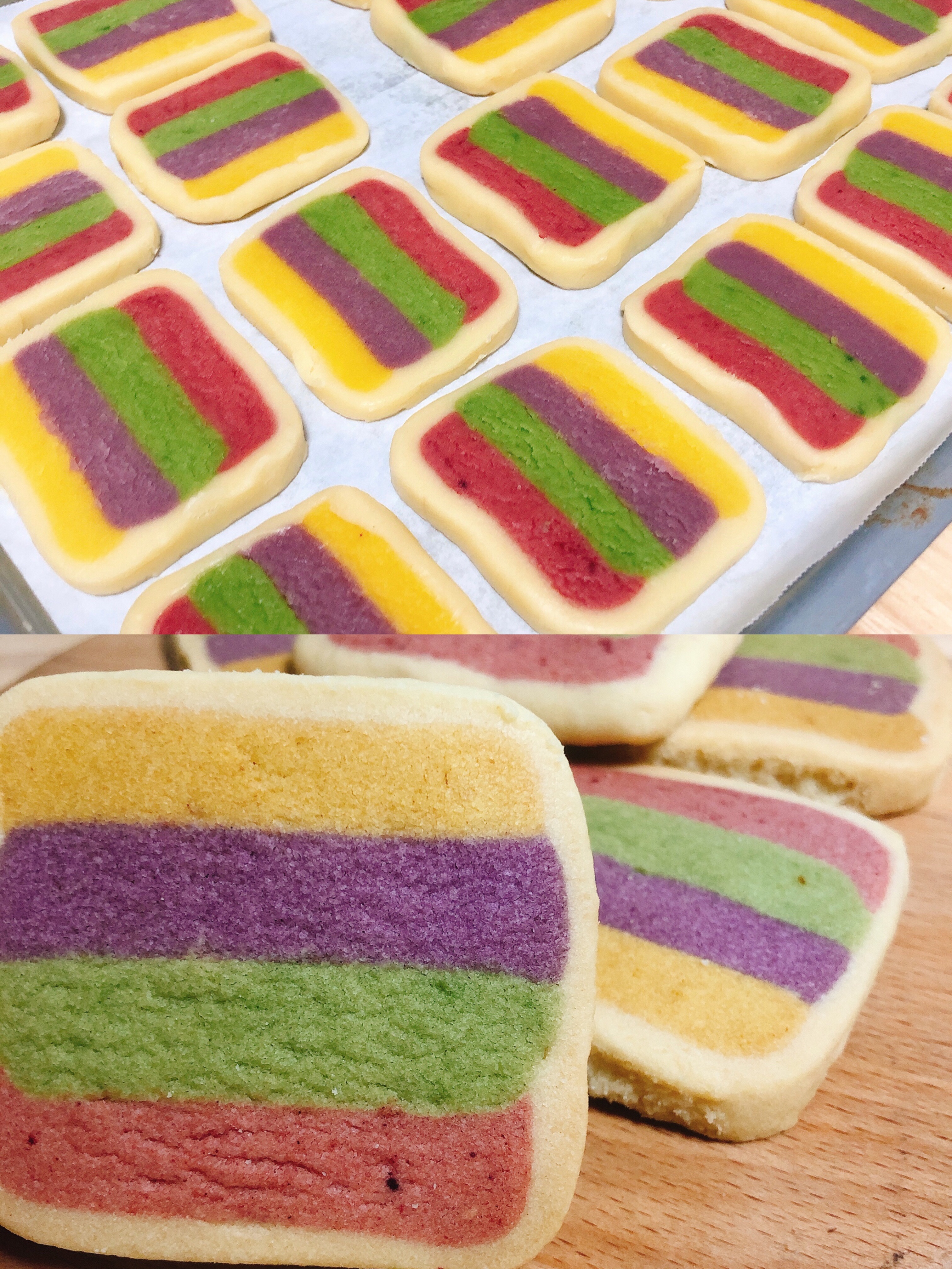 超简单彩虹🌈饼干，不用模具的做法