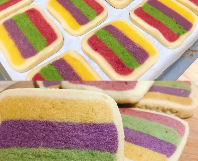 超简单彩虹🌈饼干，不用模具的做法