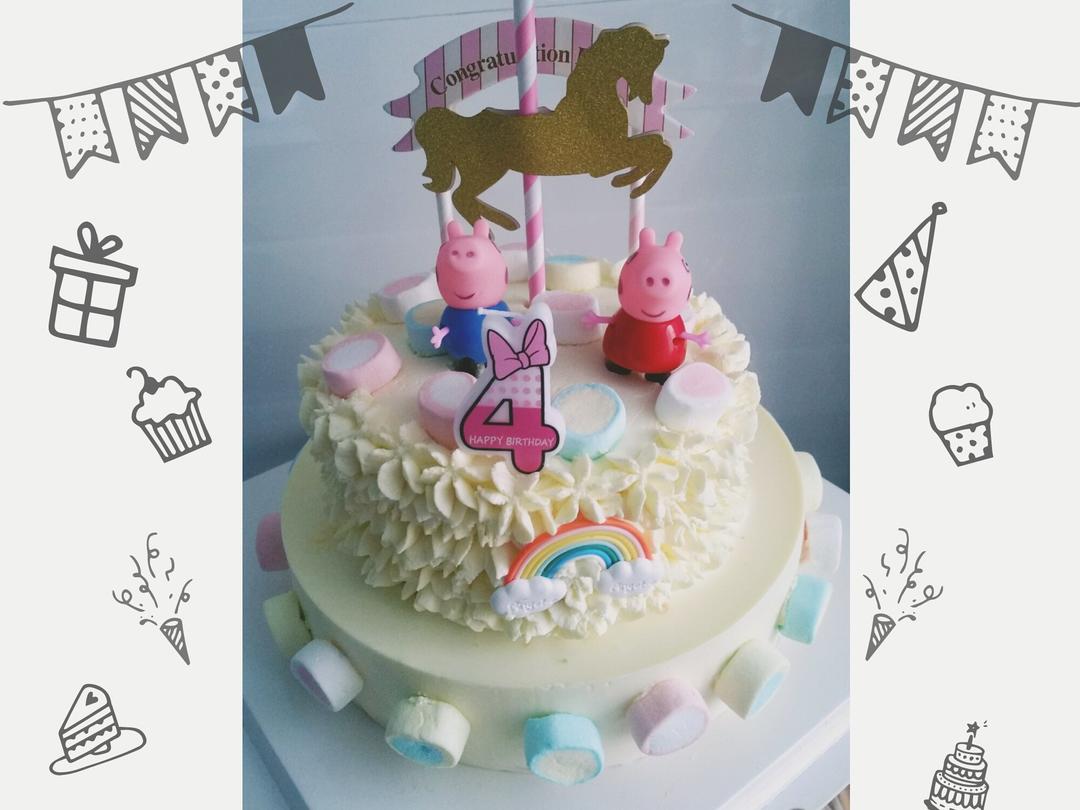 小猪佩奇场景蛋糕