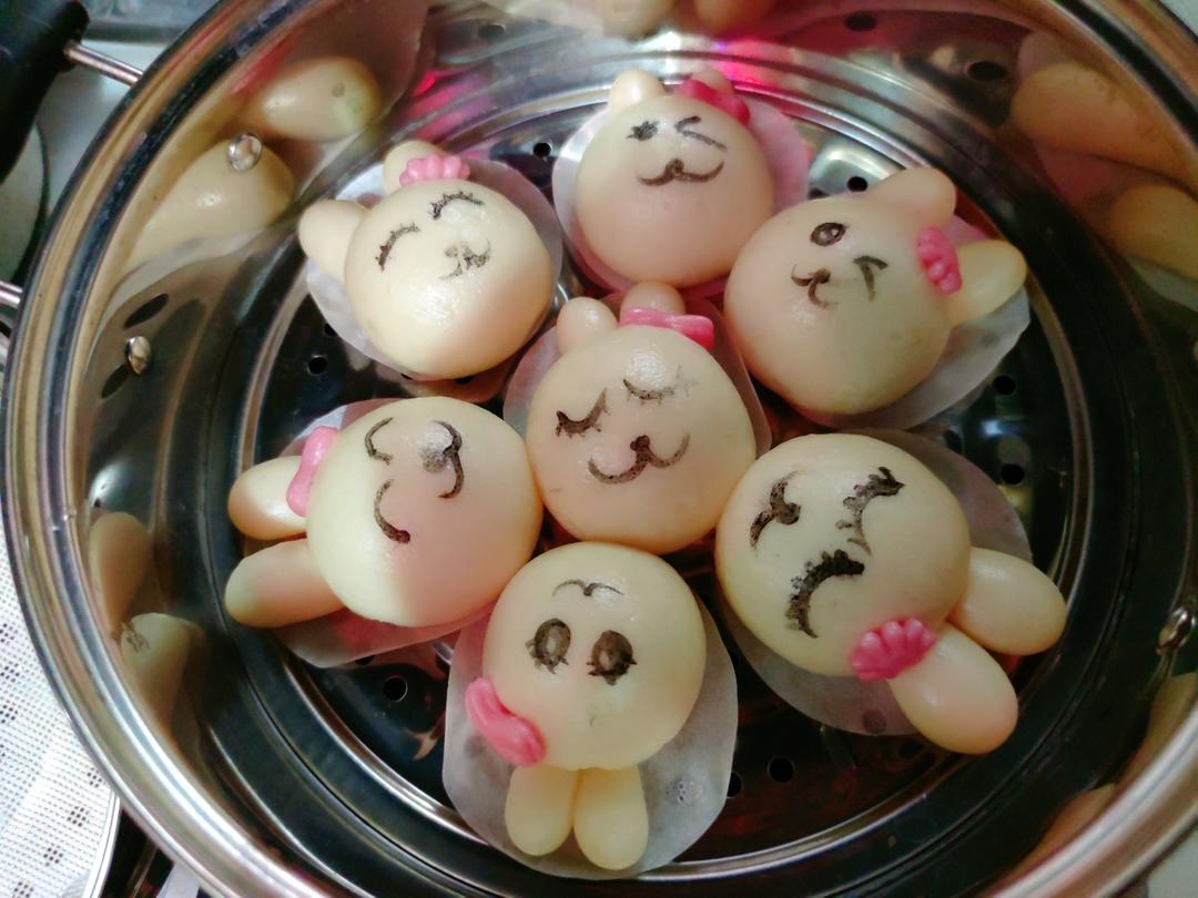 简单花样馒头（六）奶香小兔馒头