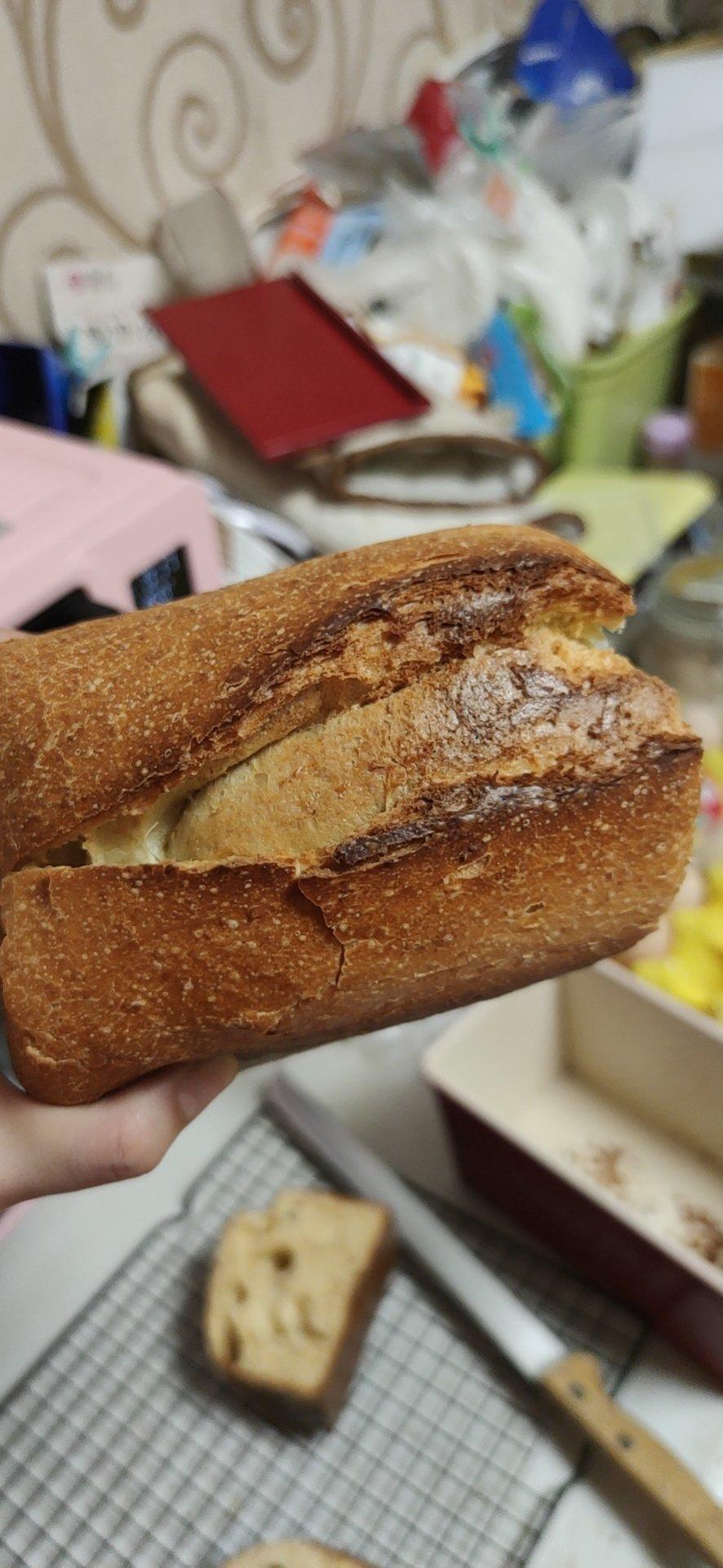 爆发力惊人的蜂蜜海盐双蛋吐司（天然酵种）（一次发酵）