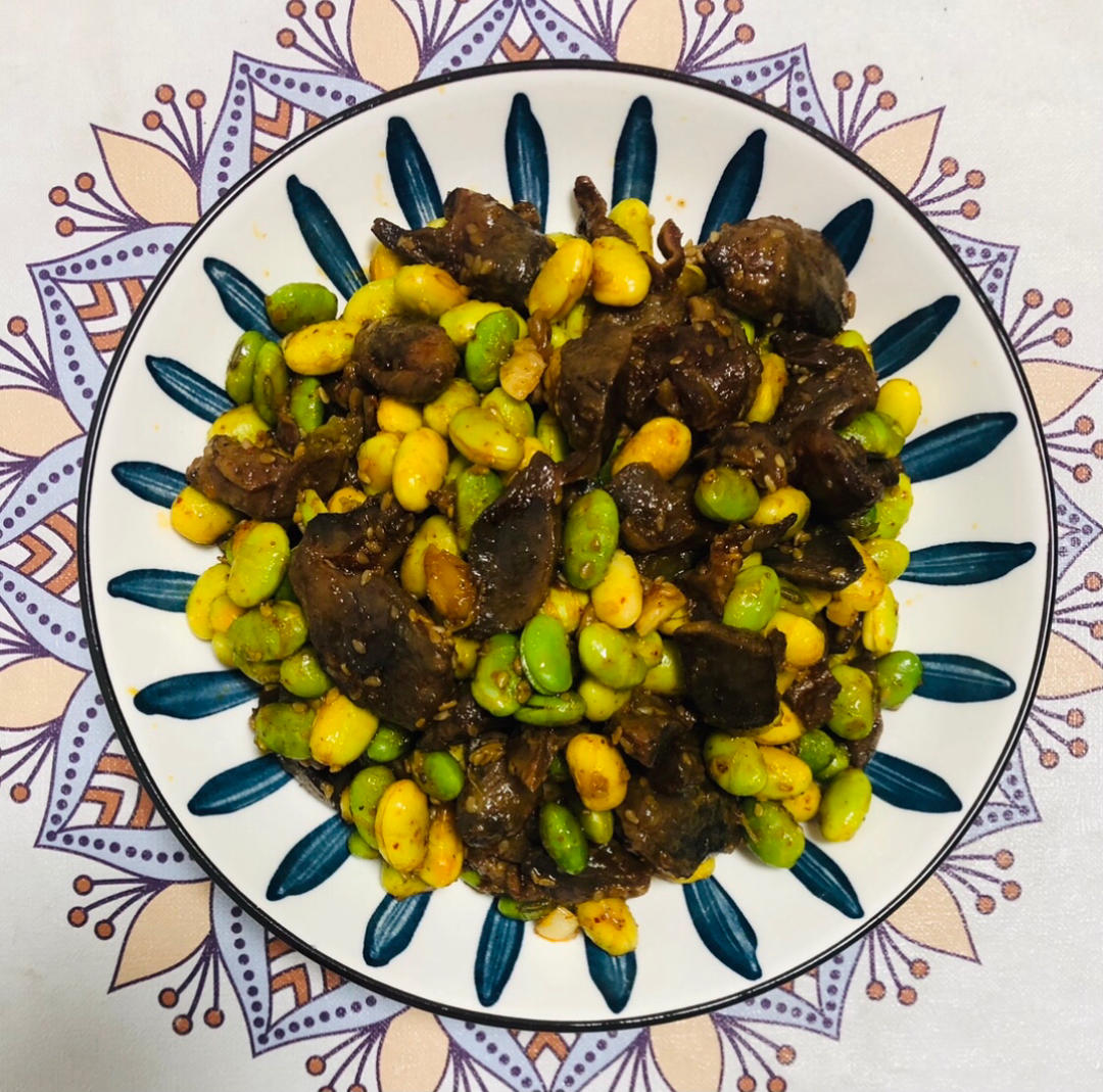 毛豆炒鸡胗