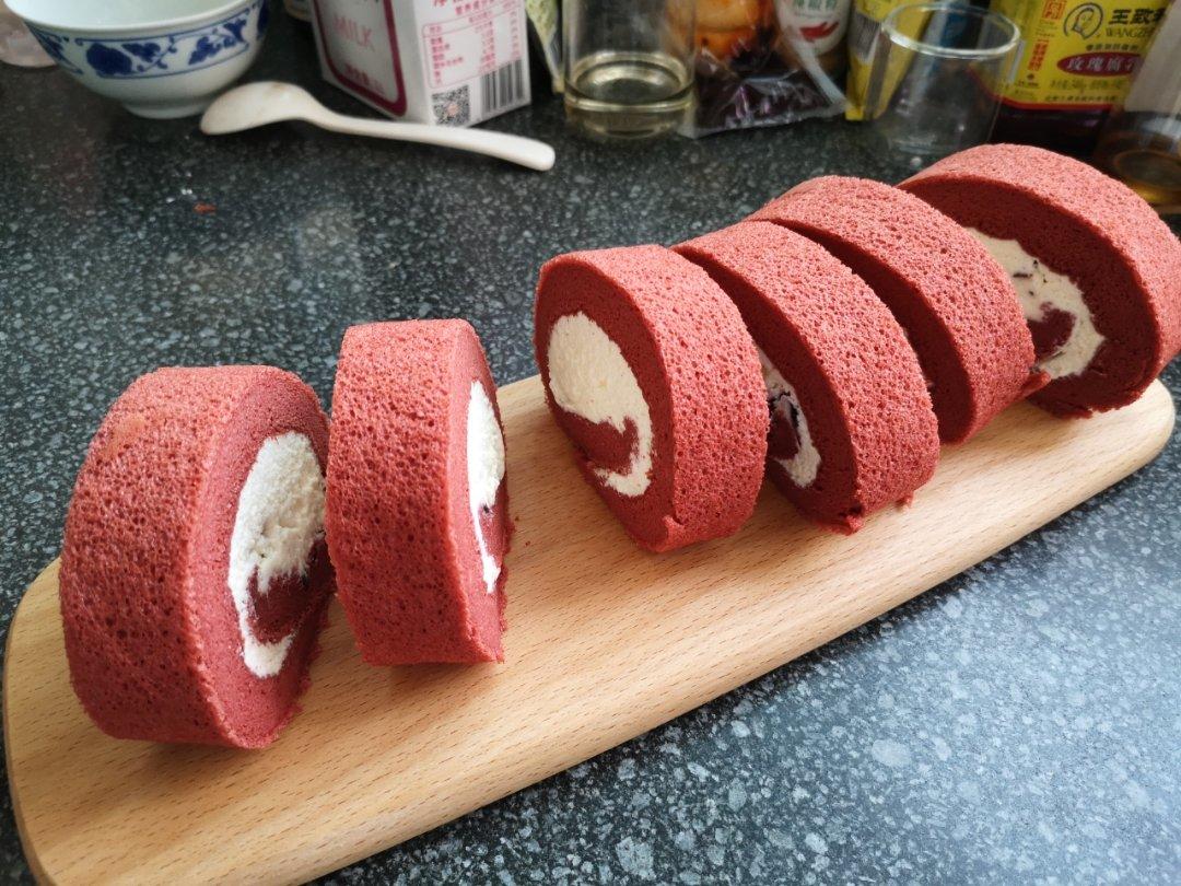 红丝绒蛋糕卷（完美毛巾底）