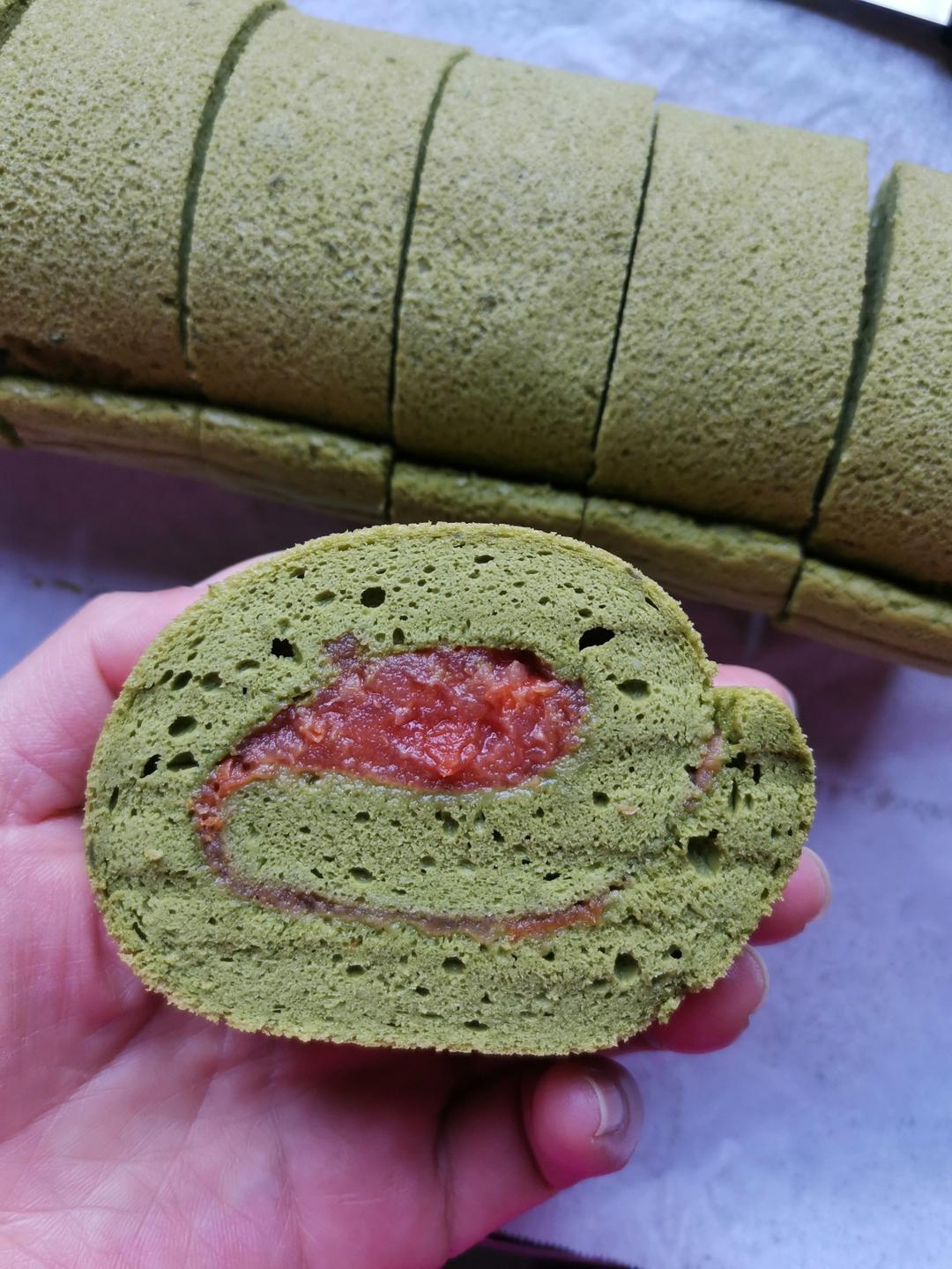 完美抹茶蜜豆蛋糕卷