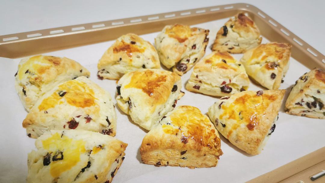 【司康控】无泡打粉的蔓越莓司康