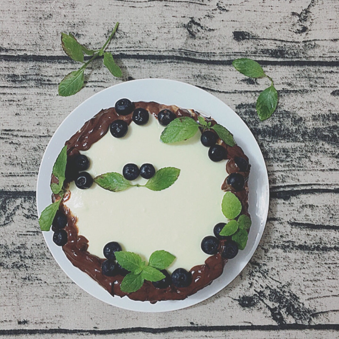 渐变蓝莓冻芝士蛋糕（免烤）