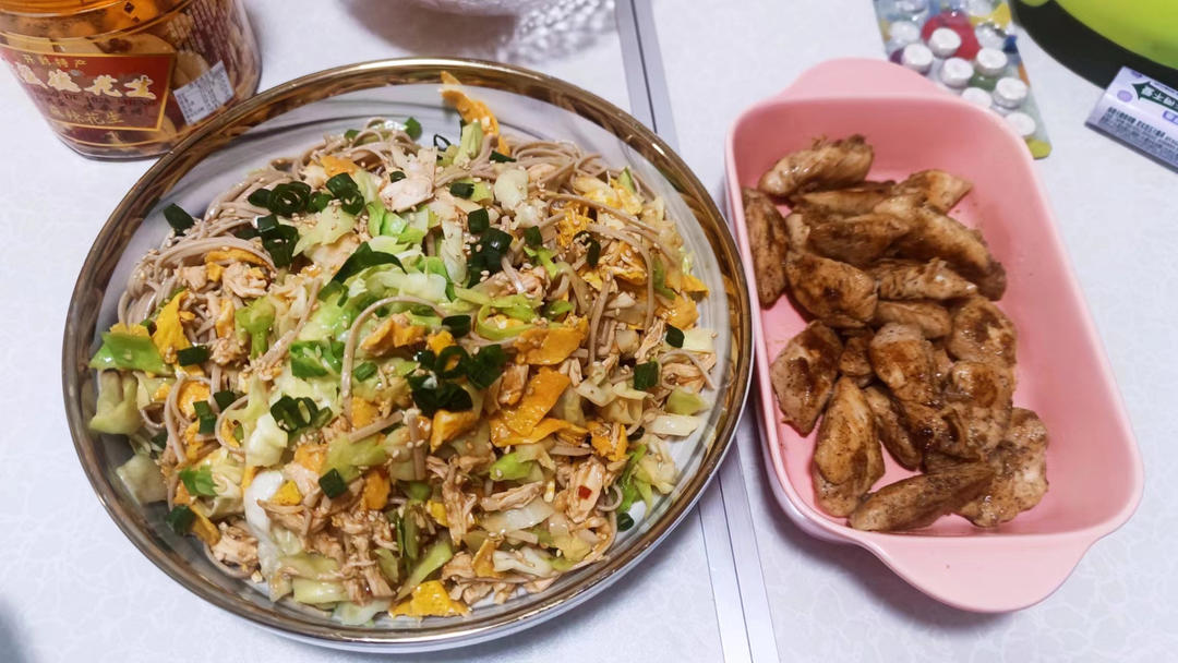 快手减脂餐❗️爆好吃的凉拌鸡丝荞麦面