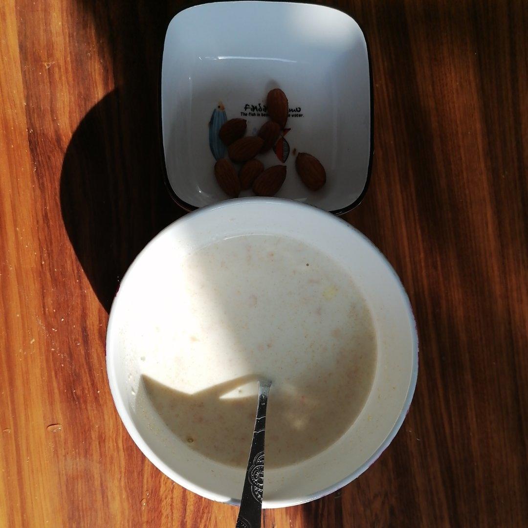 醪糟燕麦冲奶粉+蛋白粉+巴旦木