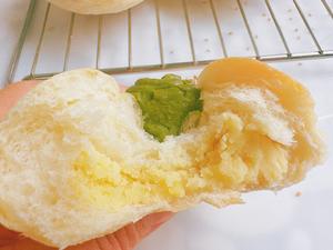 日式抹茶乳酪绿豆面包的做法 步骤17