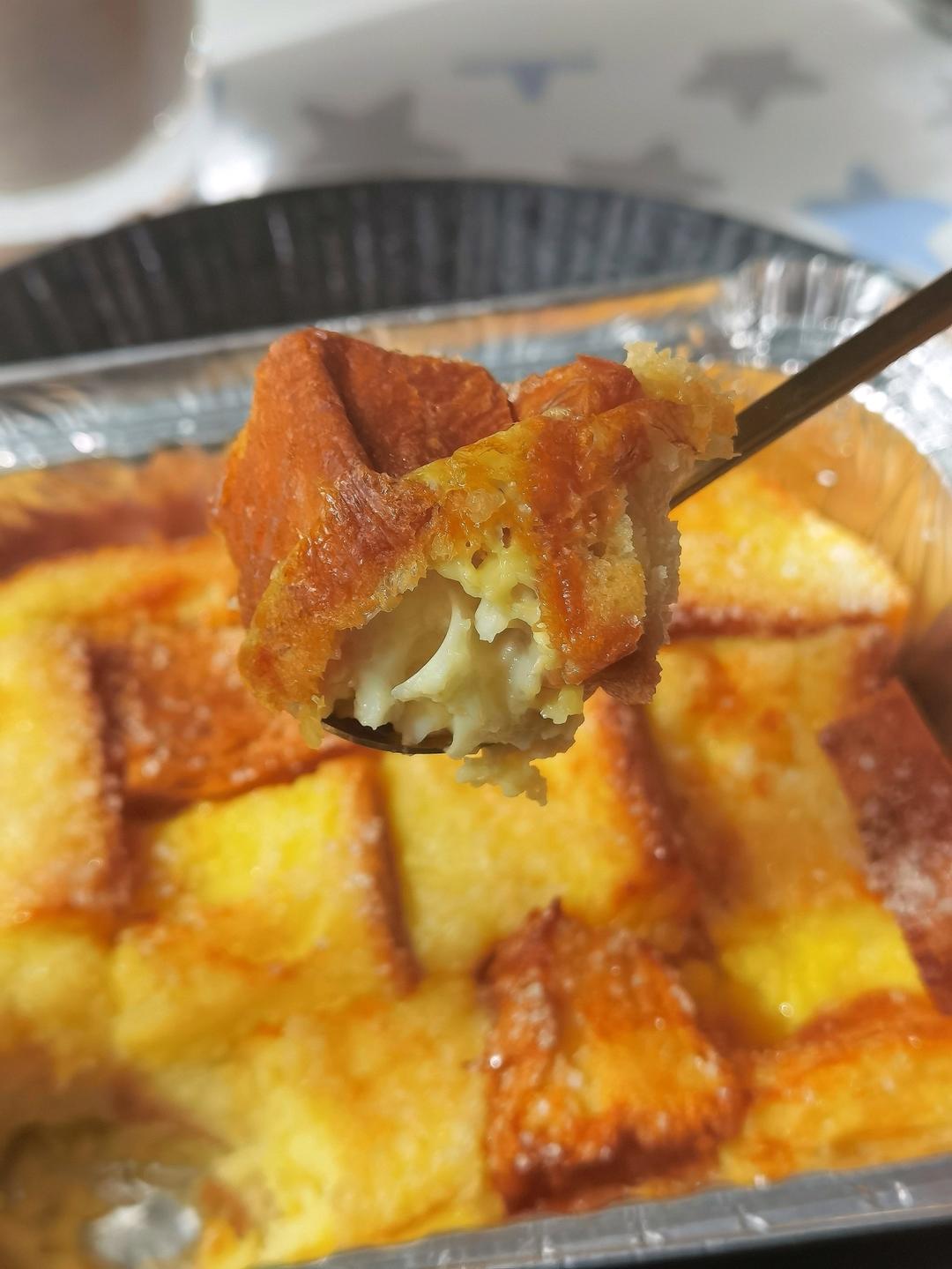 空气炸锅：牛奶吐司布丁