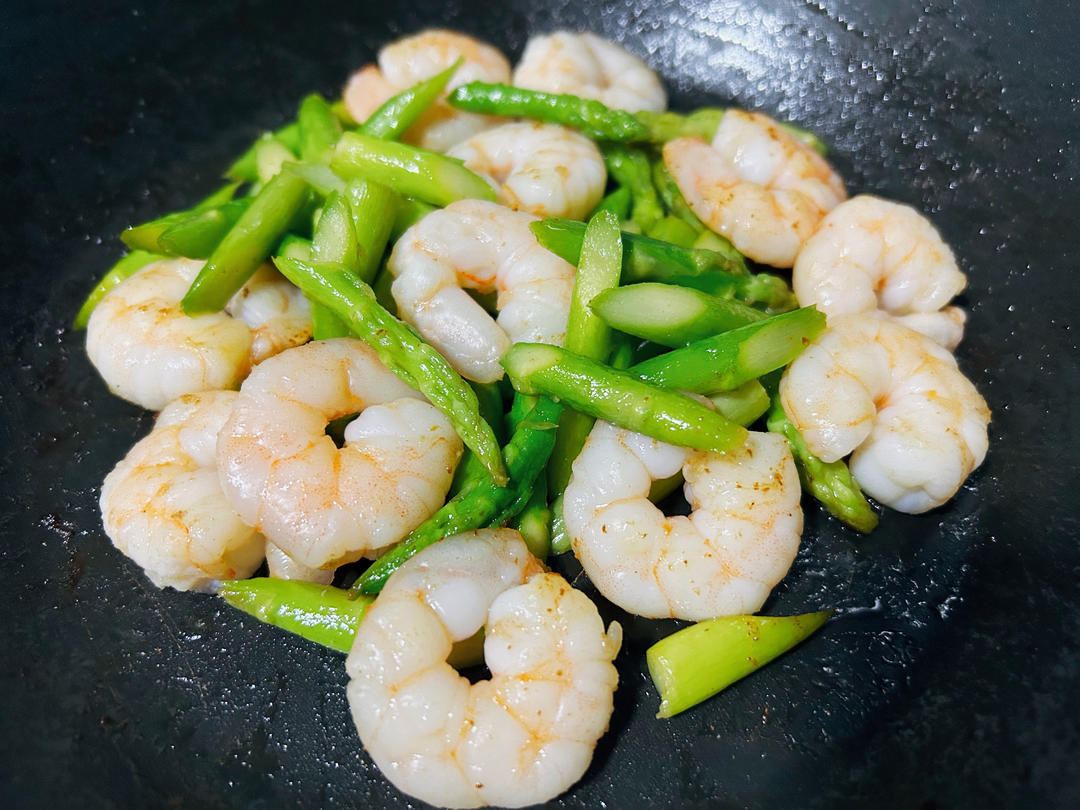 清炒芦笋虾仁
