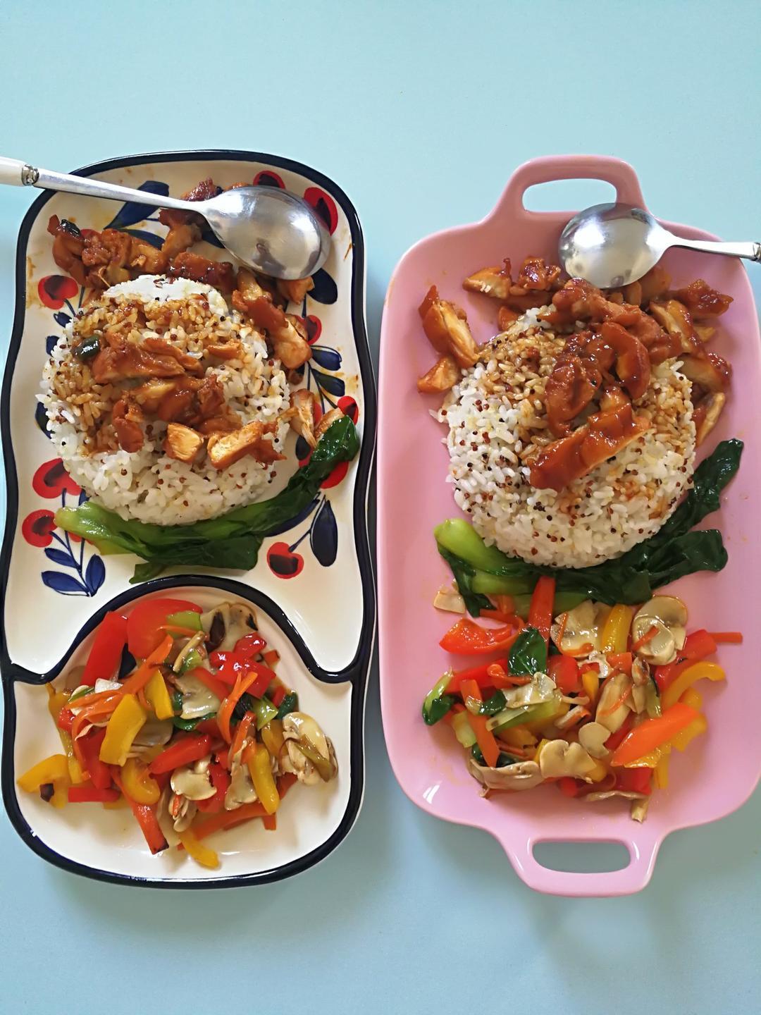 简单的香煎鸡腿盖浇饭