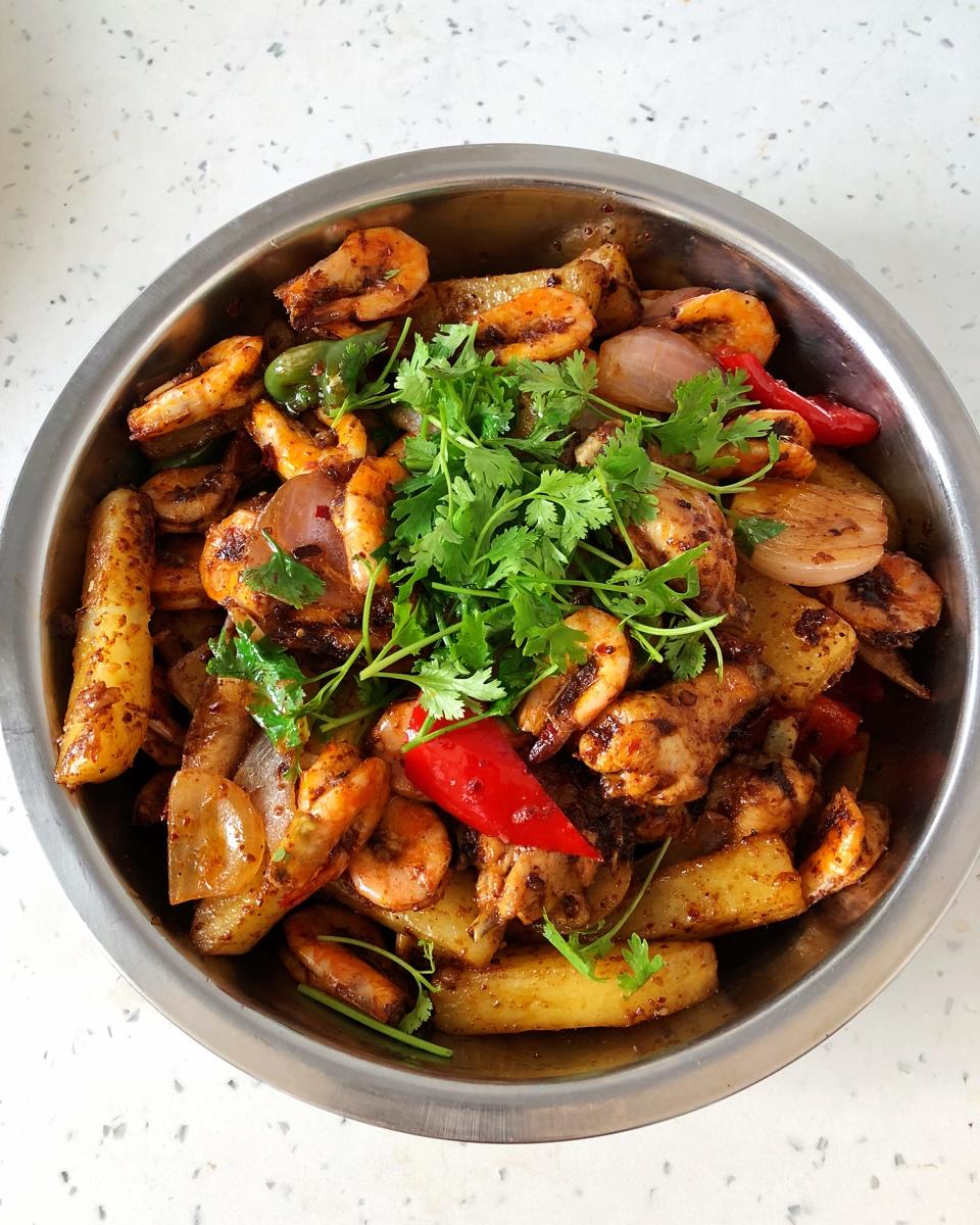 慧子1015做的虾兵蟹将~香辣干锅虾蟹