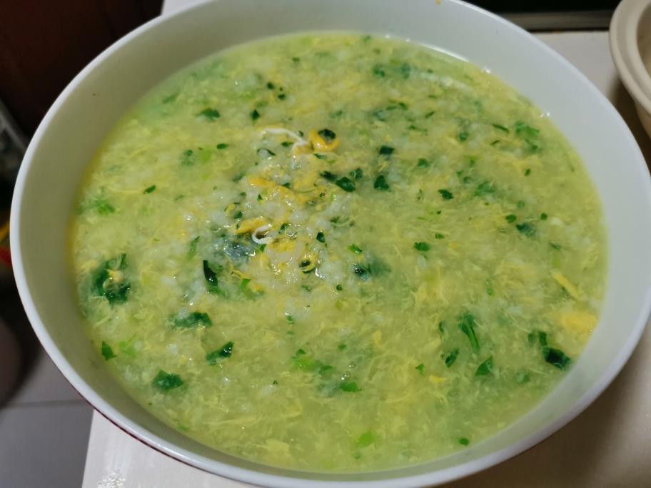 青菜蛋花粥的做法