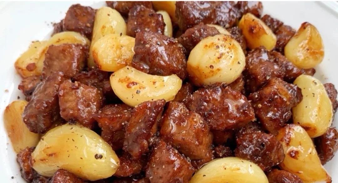 黑椒蒜香牛肉粒的做法