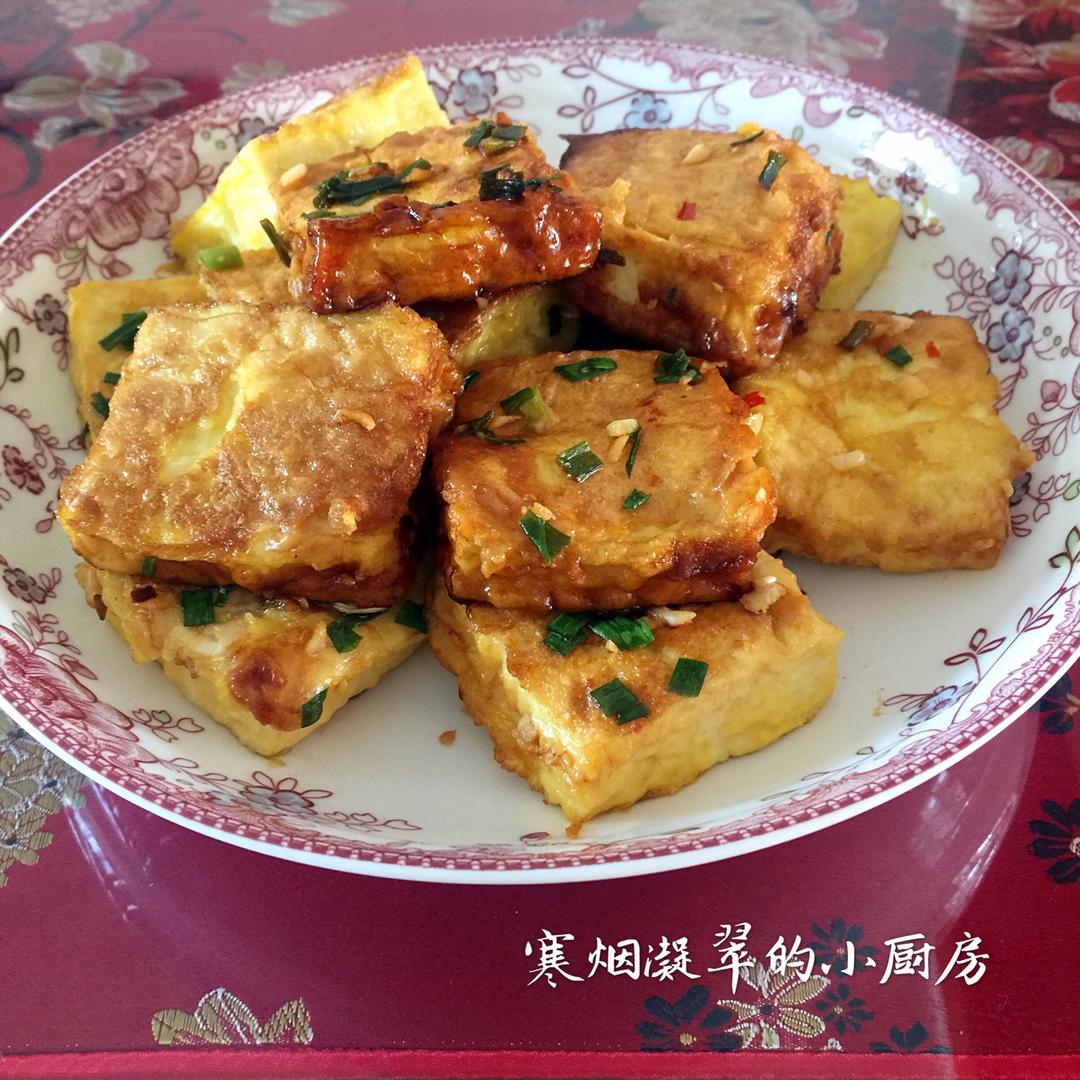 寒煙凝翠88做的韓式煎豆腐sidedishtofu