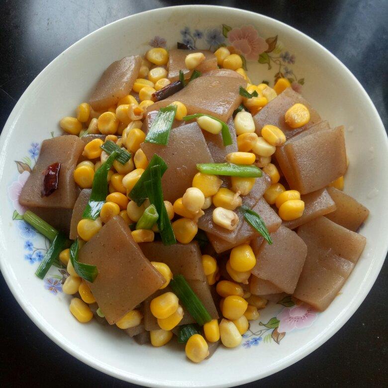 魔芋炒玉米，减肥菜