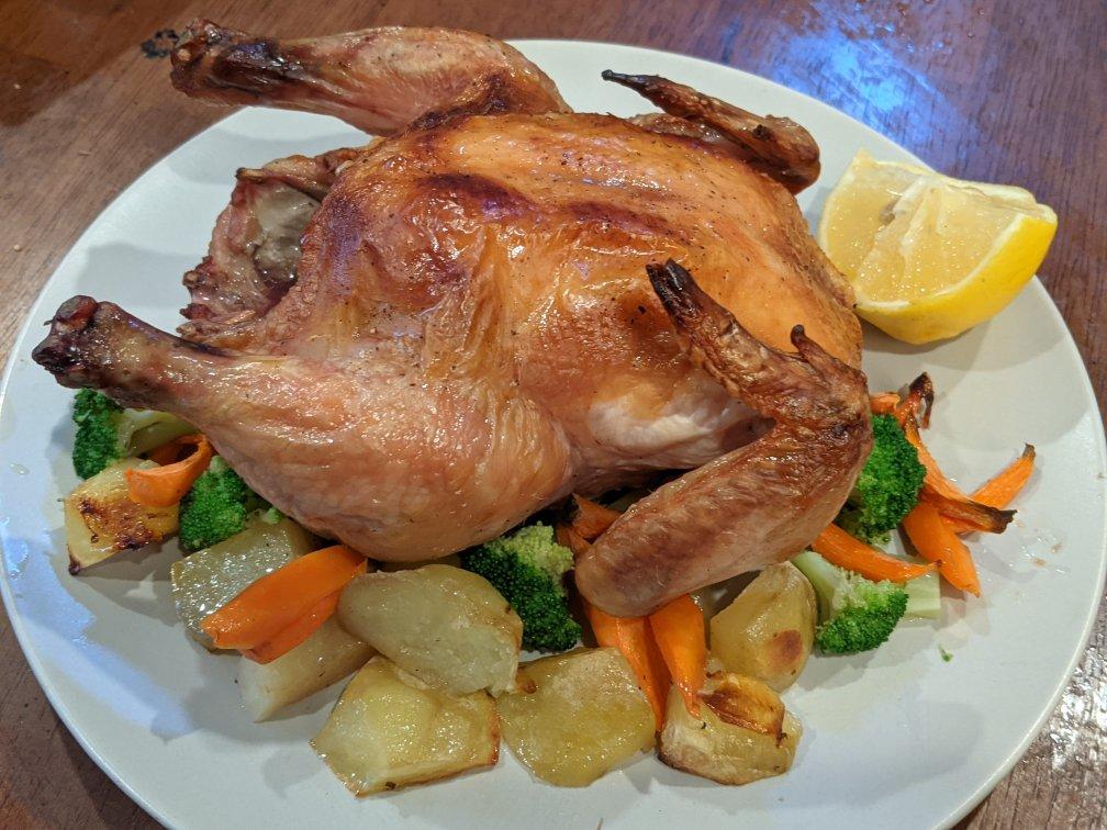 不需风干机电吹风的简单脆皮烤鸡