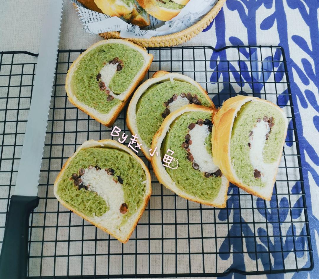 蜜豆抹茶双色吐司（波兰种）