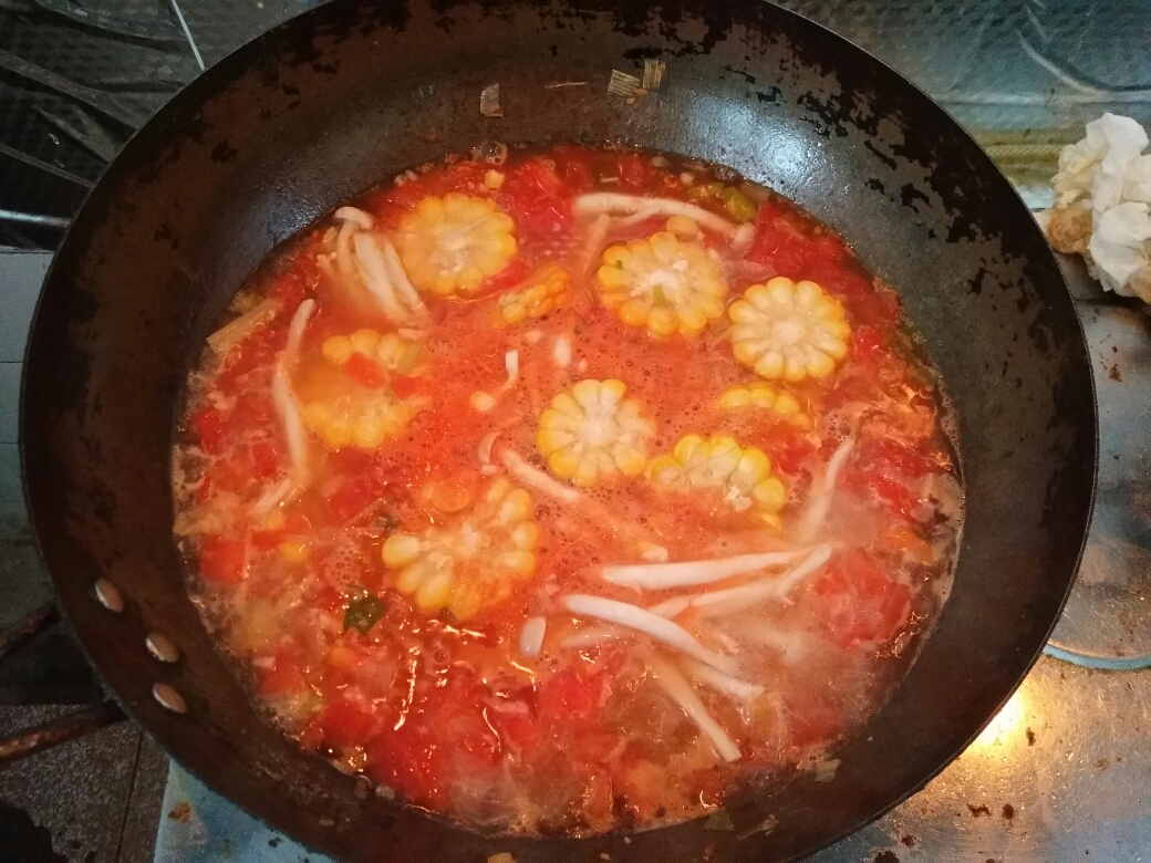 白玉菇番茄鸡蛋养生汤的做法 步骤11