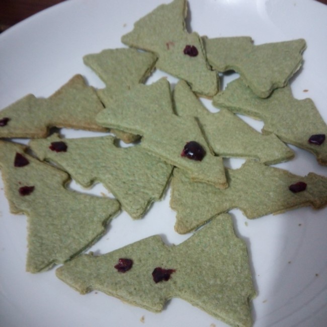 圣诞树饼干（抹茶炼乳脆饼）