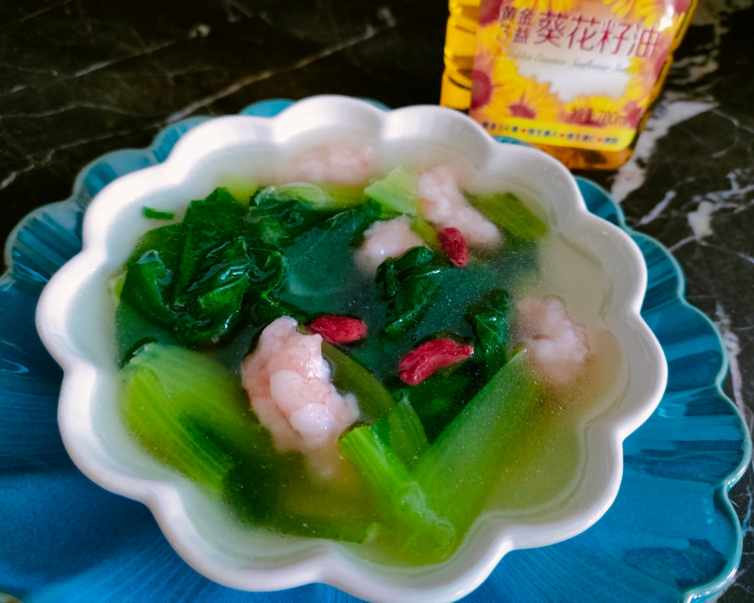 鲜美的青菜虾滑汤的做法