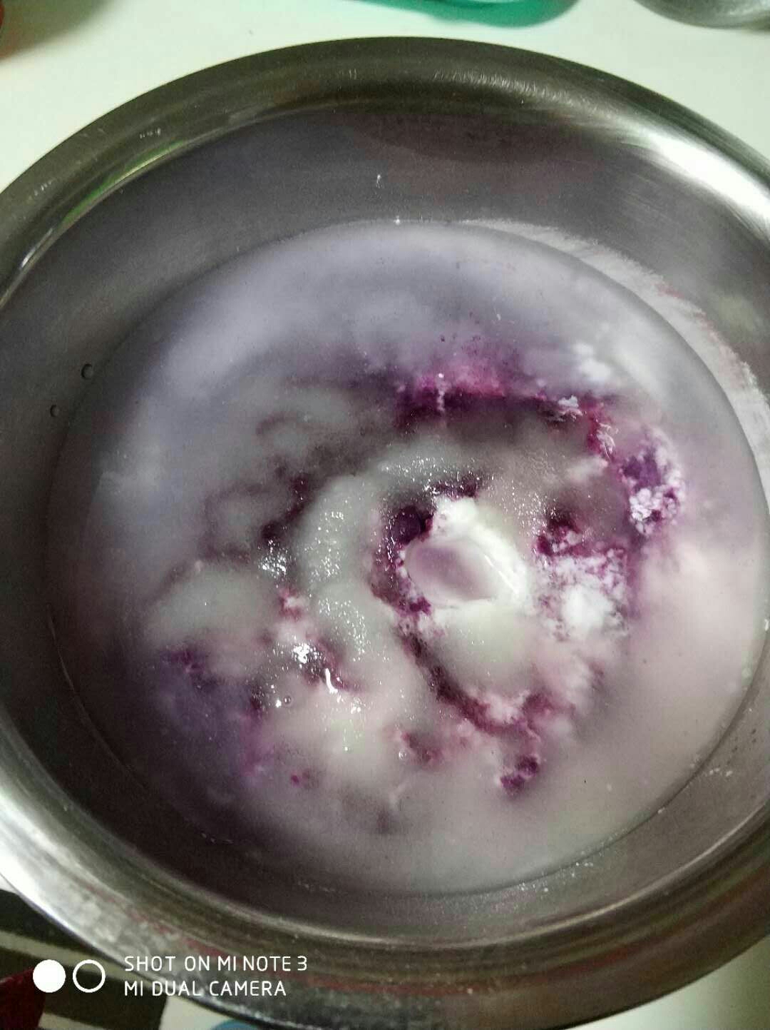 椰香紫薯米糕的做法 步骤2