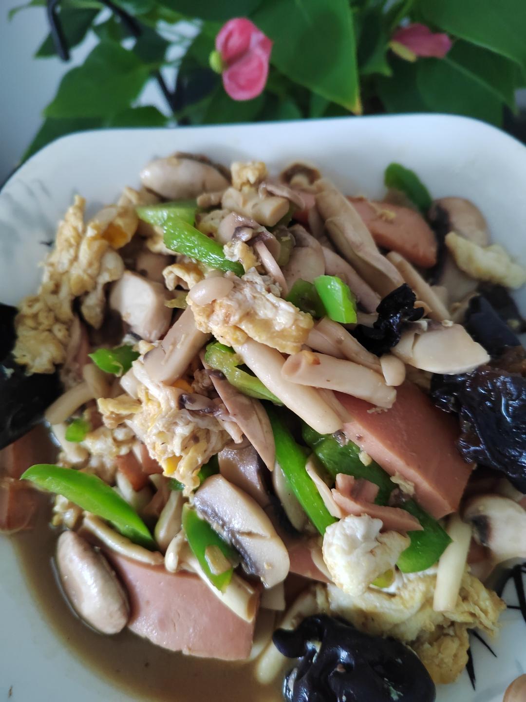 白玉菇炒火腿