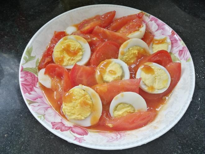 炒西红柿+水煮蛋的做法