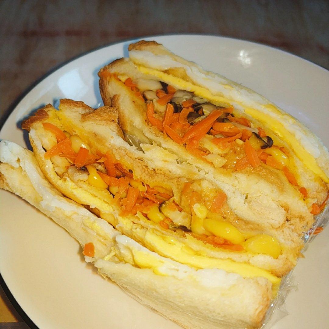 『花生酱杂蔬鸡蛋三明治』·咸口·全熟菜版