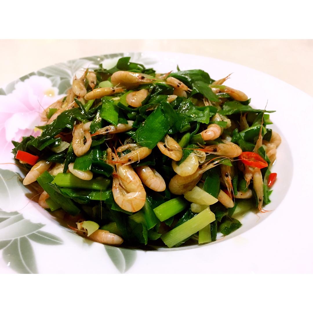 韭菜炒河虾