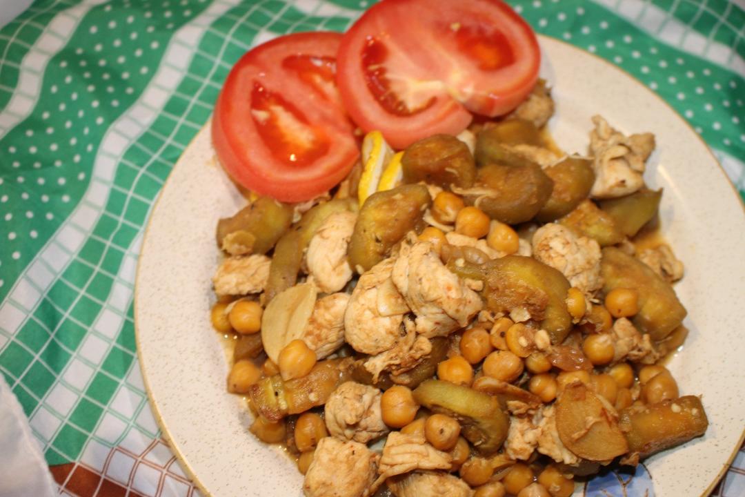 【健康三餐】鹰嘴豆鸡胸茄子饭