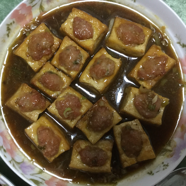 虾仁猪肉酿豆腐
