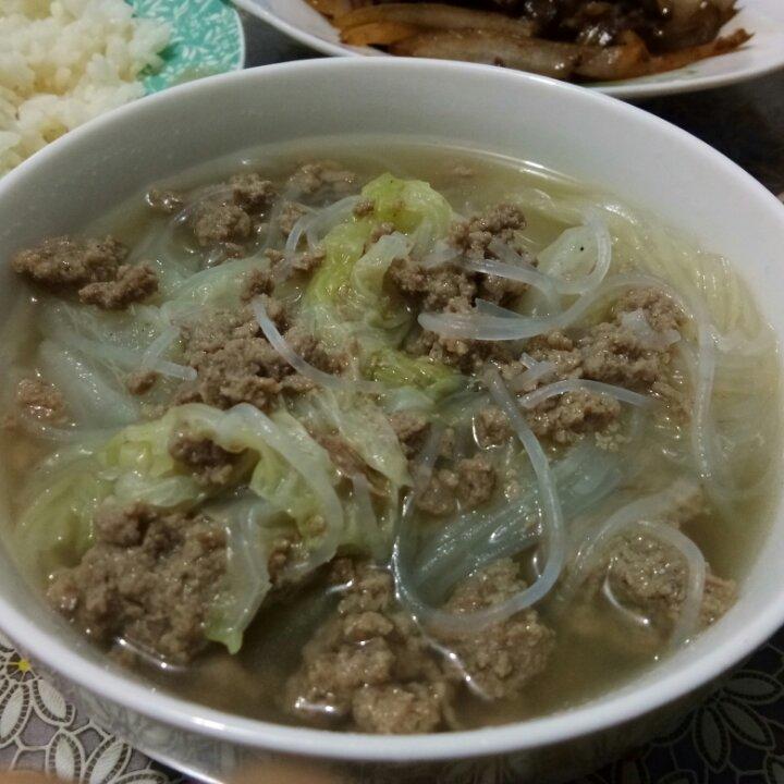 白菜丸子粉丝汤