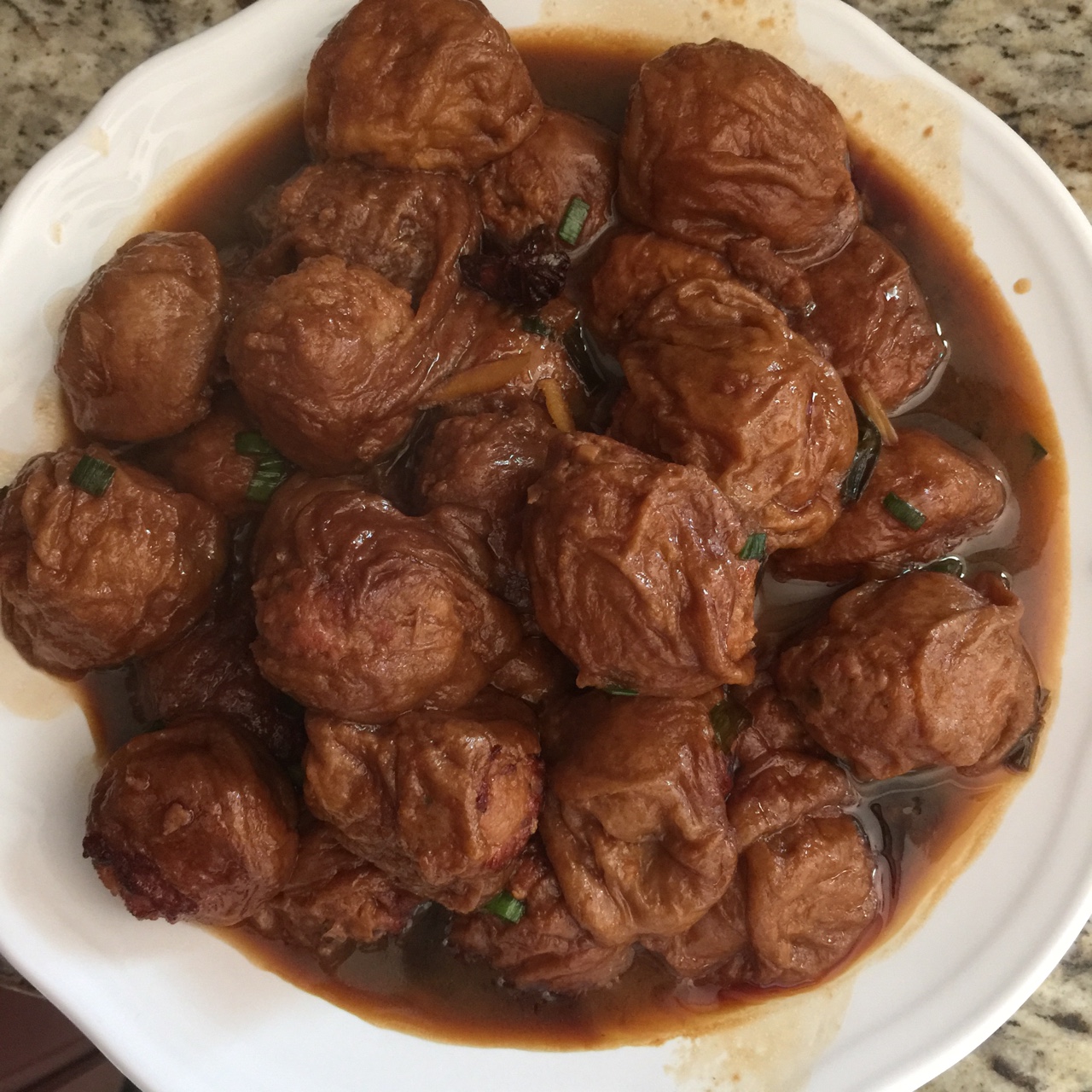 红烧油面筋塞肉
