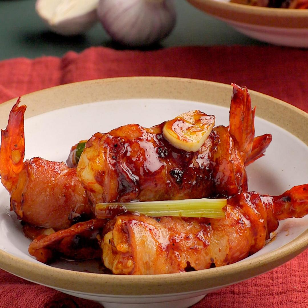 黑椒培根大虾卷的做法