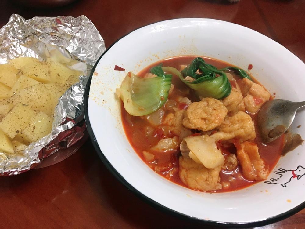 油豆腐炒小白菜
